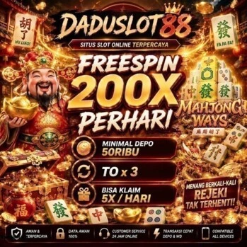 Desain grafis modern lobi daduslot88 dengan tema futuristik tahun 2026